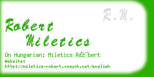 robert miletics business card